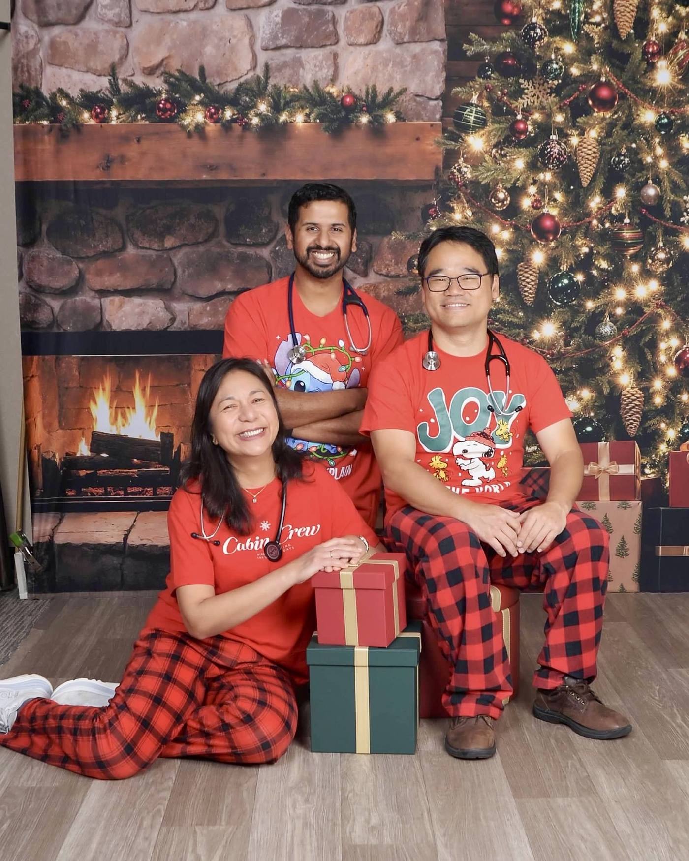 The team celebrating the holidays together